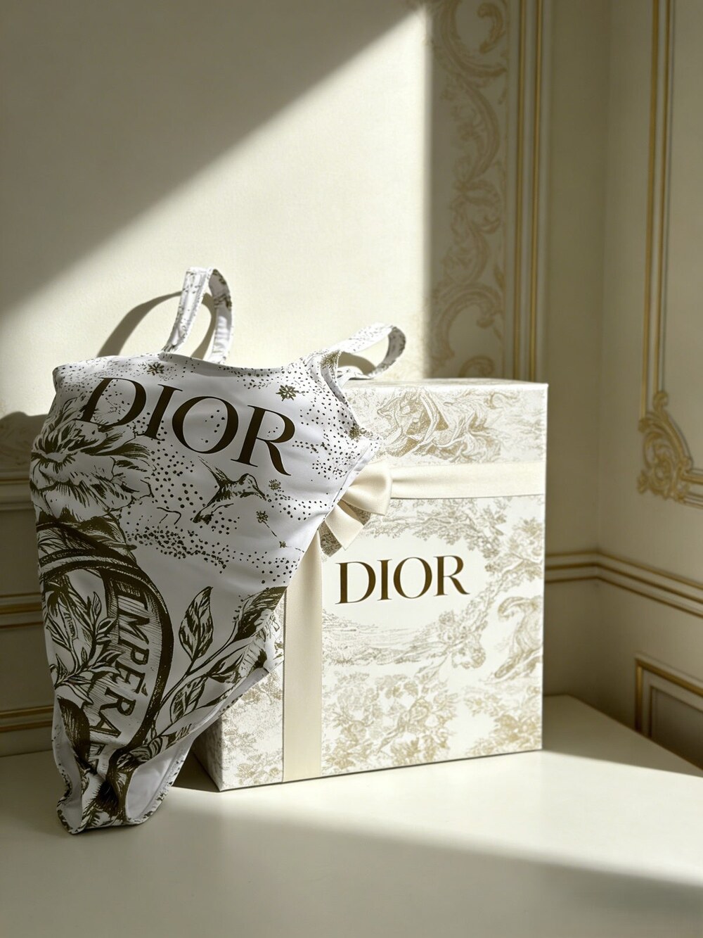 Dior White Asymmetric Swimsuit - Picture 6 of 6
